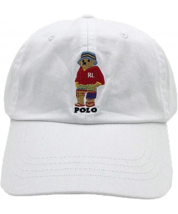 Baseball Caps Teddy Bear Adjustable Ball Cap Hat - Sweater Bear White - CI193ZXE7W5 $46.66