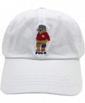 Baseball Caps Teddy Bear Adjustable Ball Cap Hat - Sweater Bear White - CI193ZXE7W5 $29.02