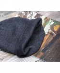 Skullies & Beanies Thick Plain Knit Beanie Slouchy Cuff Toboggan Daily Hat Soft Unisex Solid Skull Cap - Grey - CO188ZC808M $...