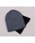 Skullies & Beanies Thick Plain Knit Beanie Slouchy Cuff Toboggan Daily Hat Soft Unisex Solid Skull Cap - Grey - CO188ZC808M $...