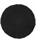 Berets Womens Knit Beanie Beret Hat Lightweight Fashion Accessory Crochet Cutouts - Black Net - CP18205S9RO $17.52