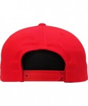 Baseball Caps Classic Snapback Hat Blank Cap - Cotton & Wool Blend Flat Visor - (2.9) Red - CM11KG9RIWF $15.02