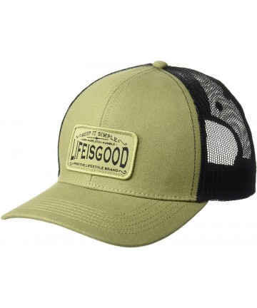 Baseball Caps Hard Mesh Back Positive Lifestyle- Fatigue Green- One Size - C418GES4LR2 $33.00