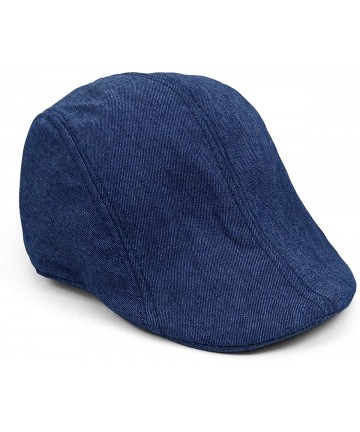 Newsboy Caps Unisex Classic Solid Color Ivy Hat - Dark Jean - CB17YT3H3ZW $13.80