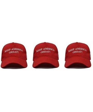 Baseball Caps Make America Great Again Hat [3 Pack]- Donald Trump USA MAGA Cap Adjustable Baseball Hat - Keep Red - C718R5RRH...