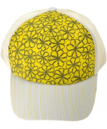 Baseball Caps Cute Floral Texture Pattern Adjustable Baseball Cap Fishermen Hat - Yellow - C912EFORCHR $13.31