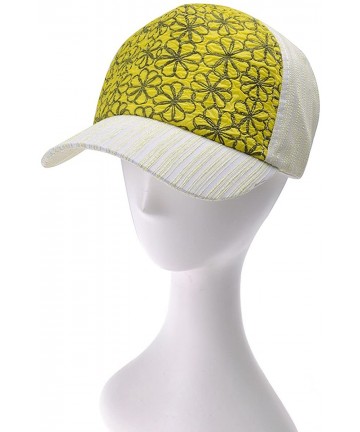 Baseball Caps Cute Floral Texture Pattern Adjustable Baseball Cap Fishermen Hat - Yellow - C912EFORCHR $13.31