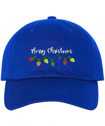 Baseball Caps Merry Christmas Baseball Cap- Christmas Party Hats Unisex - Royal Blue - CJ18M2C6IIA $21.43