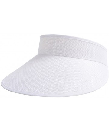 Sun Hats Women's Summer Beach Traveling Wide Brim Visor Cap Sun Hats - White - CV12G2KS145 $16.96