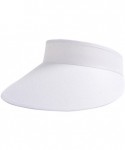 Sun Hats Women's Summer Beach Traveling Wide Brim Visor Cap Sun Hats - White - CV12G2KS145 $16.96