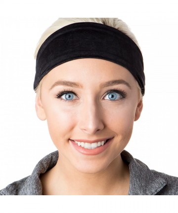 Headbands Xflex Crushed Adjustable & Stretchy Wide Softball Headbands for Women & Girls - Lightweight Crushed Black - CD17XWL...