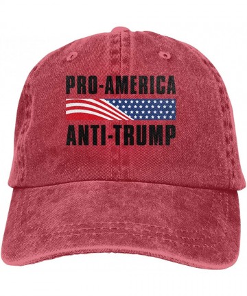Baseball Caps Men's Denim Hat Pro-America Anti-Trump Baseball Cap Adjustable - Red - C4196YXRKYK $32.57