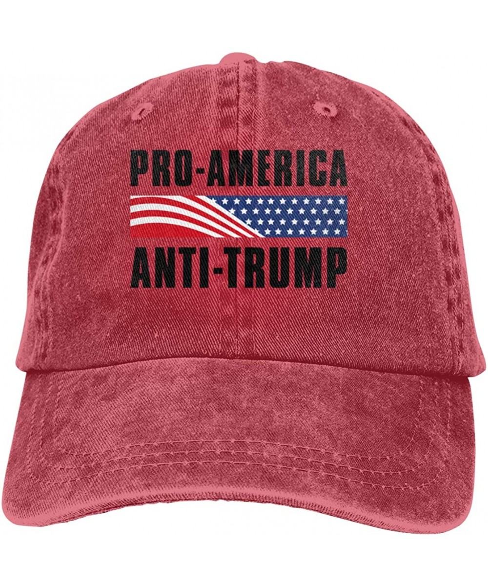 Baseball Caps Men's Denim Hat Pro-America Anti-Trump Baseball Cap Adjustable - Red - C4196YXRKYK $20.12