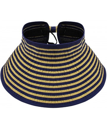 Sun Hats Womens Packable Travel Hat Sun Protection Summer Shapeable- Many Styles - Blue / Khaki Stripe - C112E4ZCV5Z $21.79