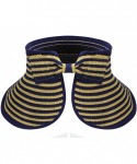 Sun Hats Womens Packable Travel Hat Sun Protection Summer Shapeable- Many Styles - Blue / Khaki Stripe - C112E4ZCV5Z $14.03