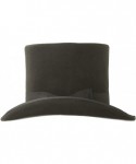 Fedoras Satin Lined Wool Top Hat with Grosgrain Ribbon and Removable Feather - Unisex- Men- Women - Charcoal - C018IOGA73W $6...