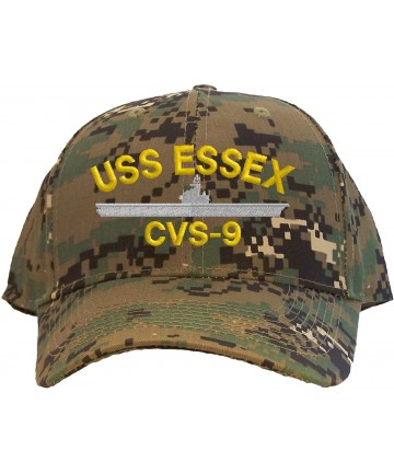 Baseball Caps USS Essex CVS-9 Embroidered Pro Sport Baseball Cap - Camoflauge - CY183629MSI $26.76