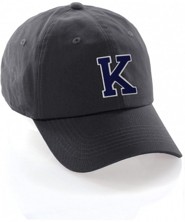 Baseball Caps Custom Hat A to Z Initial Letters Classic Baseball Cap- Charcoal Hat White Navy - Letter K - CS18ESART5M $18.04