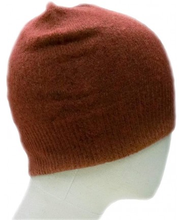Skullies & Beanies Knitted Warm and Soft Premium Wool Mix Skull Cap Beanie Hat for Men and Women - Brown/Reddish Brown - CU18...