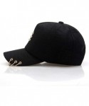 Baseball Caps Unisex Baseball Cap Fashion Screw Hoop Adjustable Plain Dad Hat for Women Men - Black - CY18QG4W6O3 $14.63
