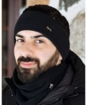 Cold Weather Headbands Canadian Handmade Unisex Triple-Layer Micro Fleece Headband - Black - CU18HE4IEWA $20.17