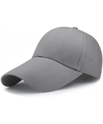 Baseball Caps Extra Long Bill Baseball Cap Adjustable Cotton Sun Hats for Men and Women - Gray - CV18GNTKW0R $17.43