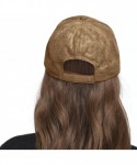 Baseball Caps Everyday Faux Suede 6 Panel Solid Suede Baseball Adjustable Cap Hat - Brown - CX12MYEGC5Q $20.08