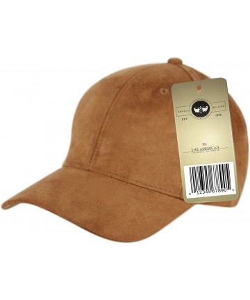 Baseball Caps Everyday Faux Suede 6 Panel Solid Suede Baseball Adjustable Cap Hat - Brown - CX12MYEGC5Q $20.08