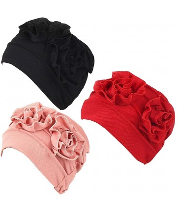 Skullies & Beanies 3Pack Womens Chemo Hat Beanie Turban Headwear for Cancer Patients - Style 3 - CY187E8TNXU $23.75