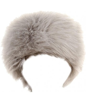 Baseball Caps Women Winter Faux Fur Hats Cossack Russian Style Hat for Ladies - Gray - CO1888EWG65 $11.91
