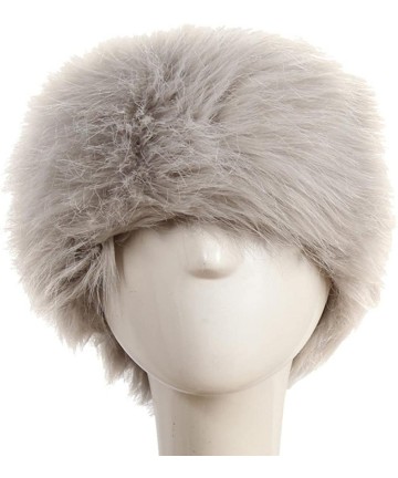 Baseball Caps Women Winter Faux Fur Hats Cossack Russian Style Hat for Ladies - Gray - CO1888EWG65 $11.91