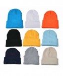 Skullies & Beanies Men's 1-Pack Knit Hat-Unisex Slouchy Knitting Beanie Hip Hop Cap Warm Winter Ski Hat-sunsee - Black - CC18...