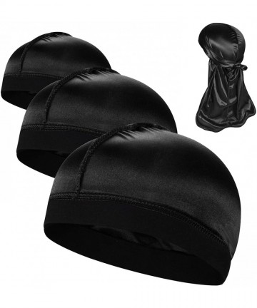 Skullies & Beanies 3PCS Silky Durags Pack for Men Waves- Satin Doo Rag- Award 1 Wave Cap - 1a-style Z - CW18ZLWY3Z0 $30.30