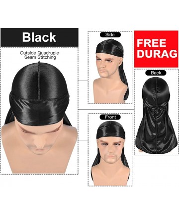 Skullies & Beanies 3PCS Silky Durags Pack for Men Waves- Satin Doo Rag- Award 1 Wave Cap - 1a-style Z - CW18ZLWY3Z0 $30.30