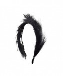 Headbands Feathered Headband - Black - Black - CJ185WE7KQ3 $16.75
