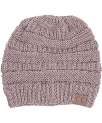 Skullies & Beanies Warm Soft Cable Knit Skull Cap Slouchy Beanie Winter Hat (Taupe) - CP12MWWEQE3 $12.86