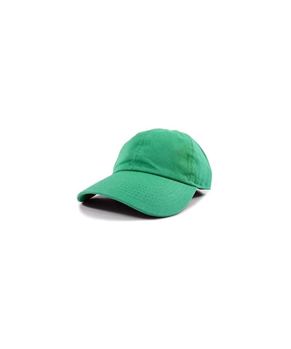 Baseball Caps Polo Style Baseball Cap Ball Dad Hat Adjustable Plain Solid Washed Mens Womens Cotton - Kelly Green - CW18W0QIE...