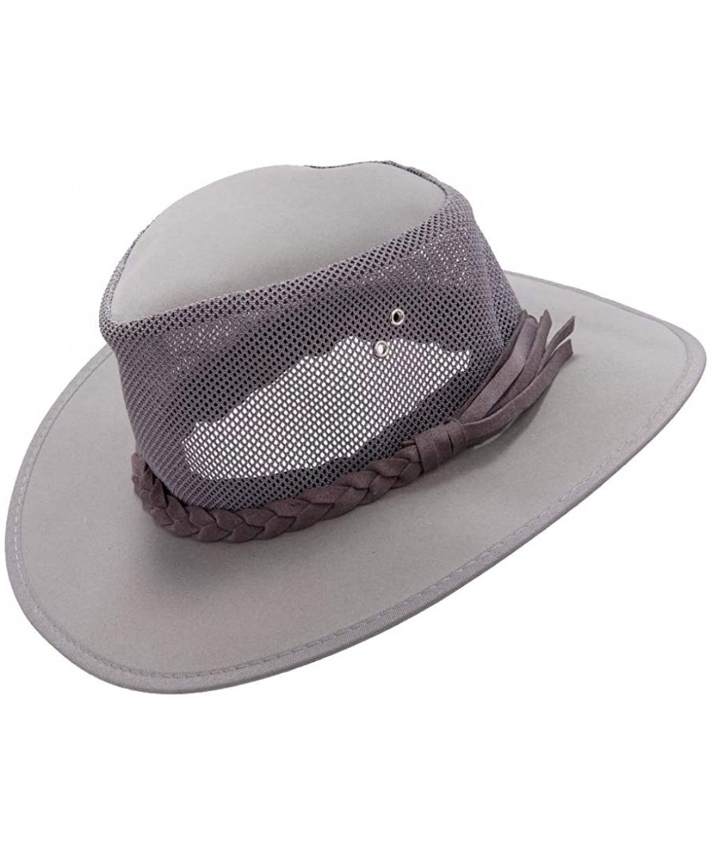 Sun Hats Mesh Sun Hat-Men's Straw Golf Soaker Cowboy Hats Summer Wide Brim Safari Fishing Outdoor for Dad - Gray - CD196XWX9X...
