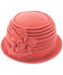 Berets Womens 1920s Look 100% Wool Beret Beanie Cloche Bucket Winter Hat A543 - Orange - C71936SZWQM $17.50