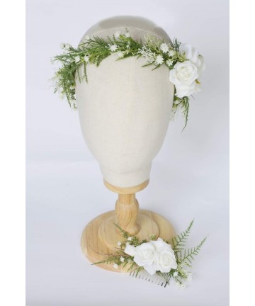 Headbands Floral Crown Green Headpiece Bridal Accessories Wedding Crown (G-headpiece) - G-headpiece - CQ18RS5AD88 $19.64