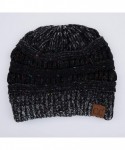 Skullies & Beanies Exclusives Unisex Ribbed Confetti Knit Beanie (HAT-33) - Black Ombre - CM18I5AI6YN $19.35