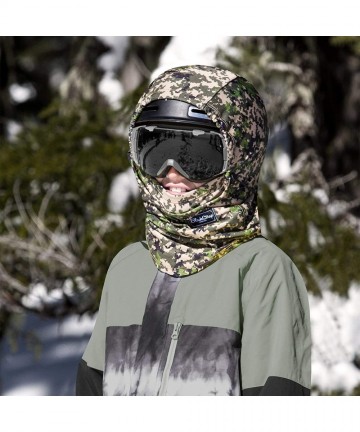 Balaclavas Team Hood Balaclava Face Mask- Dual Layer Cold Weather Headwear for Men and Women - White - CV186MICZXU $46.72