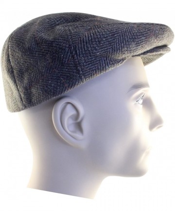 Newsboy Caps Irish Wool Tweed Cap Moss Check Herringbone - CD18CDOQG99 $50.57