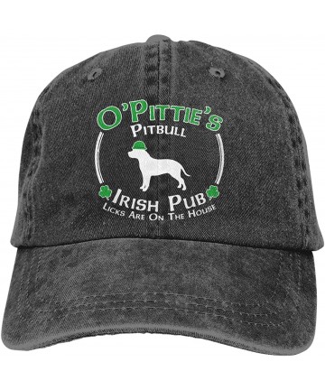 Baseball Caps Unisex Adjustable Vintage Jeans Baseball Caps St Patricks Day Dog Pitbull Pittie Irish Pub Hiphop Cap - Black -...