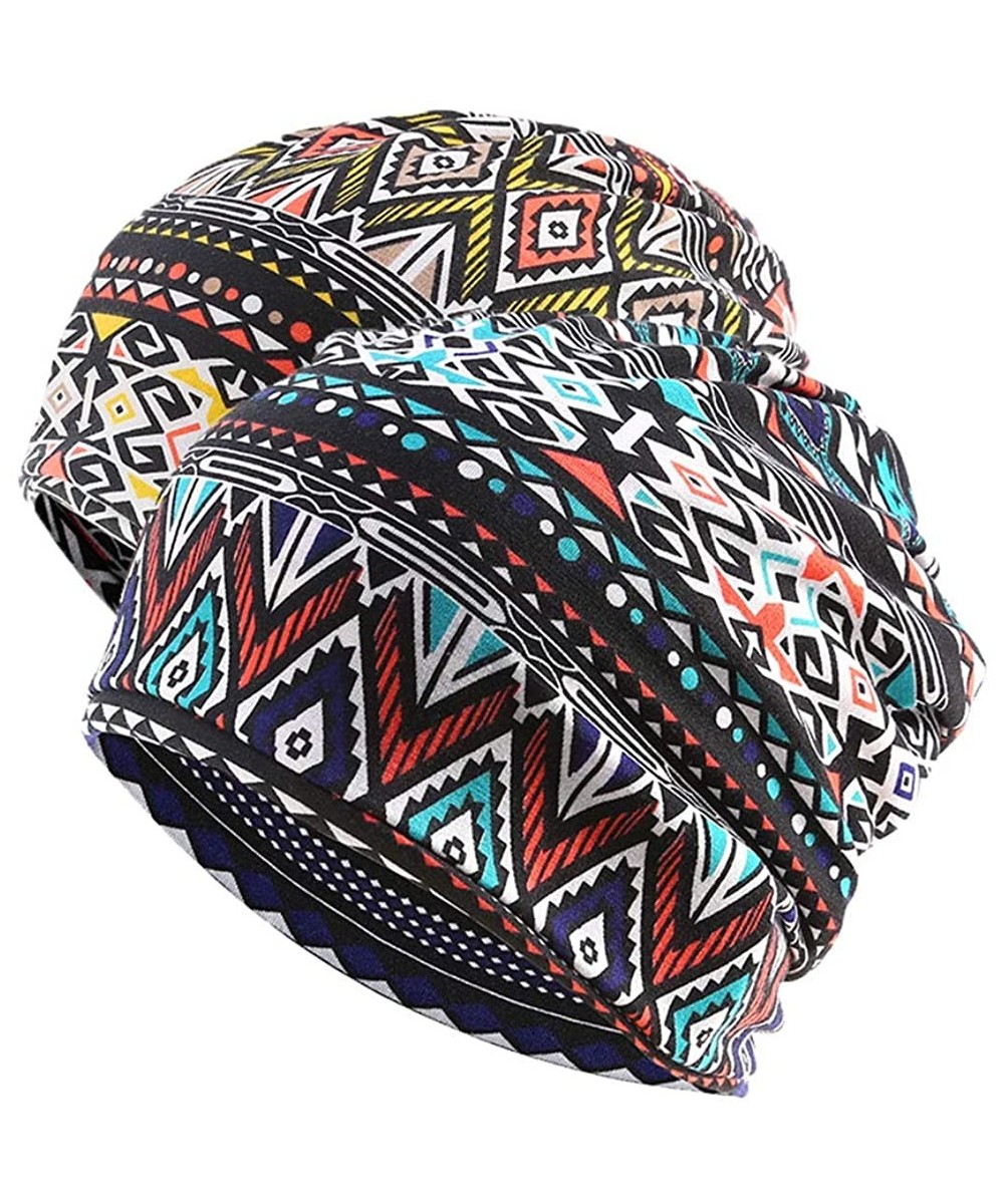 Skullies & Beanies Women's Sleep Soft Headwear Cotton Lace Beanie Hat Hair Covers Night Sleep Cap - Color Mix 33&34 - C9192YO...