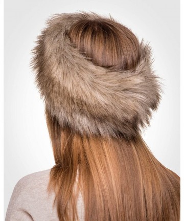 Cold Weather Headbands Winter Faux Fur Headband for Women - Like Real Fur - Fancy Ear Warmer - Siberian Wolf - CL127132FT9 $2...