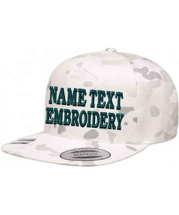 Baseball Caps Yupoong Snapback Hat Custom Flat Embroidery Cap Personalized Name Text Flat Bill Wool - CI198U5K50T $31.71