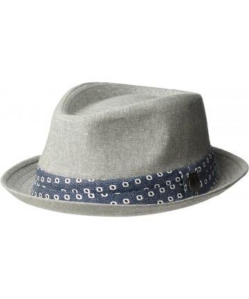 Fedoras Men's Luis Solid Fedora with Floral Ribbon - Grey - C4182HQDW9W $35.13
