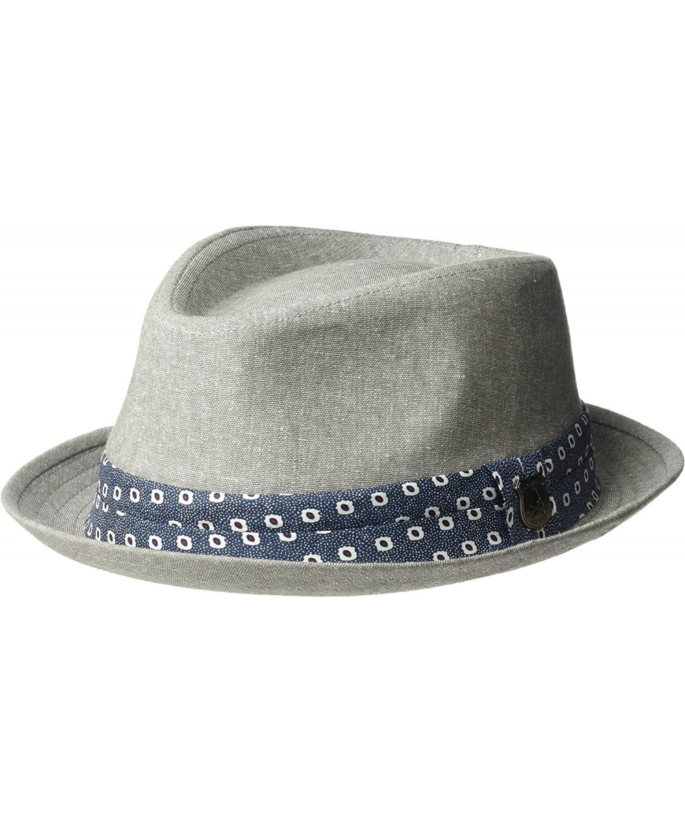 Fedoras Men's Luis Solid Fedora with Floral Ribbon - Grey - C4182HQDW9W $35.13