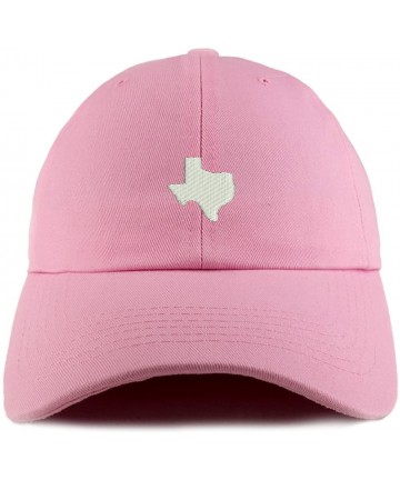 Baseball Caps Texas State Map Embroidered Low Profile Soft Cotton Dad Hat Cap - Pink - CR18DD664S7 $25.82